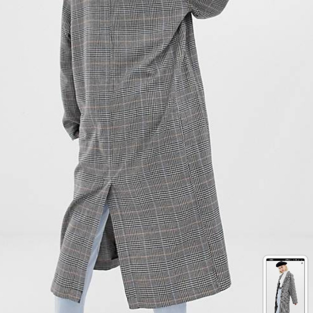 NEW ASOS Checkered Oversized Coat - Picture 3 of 3
